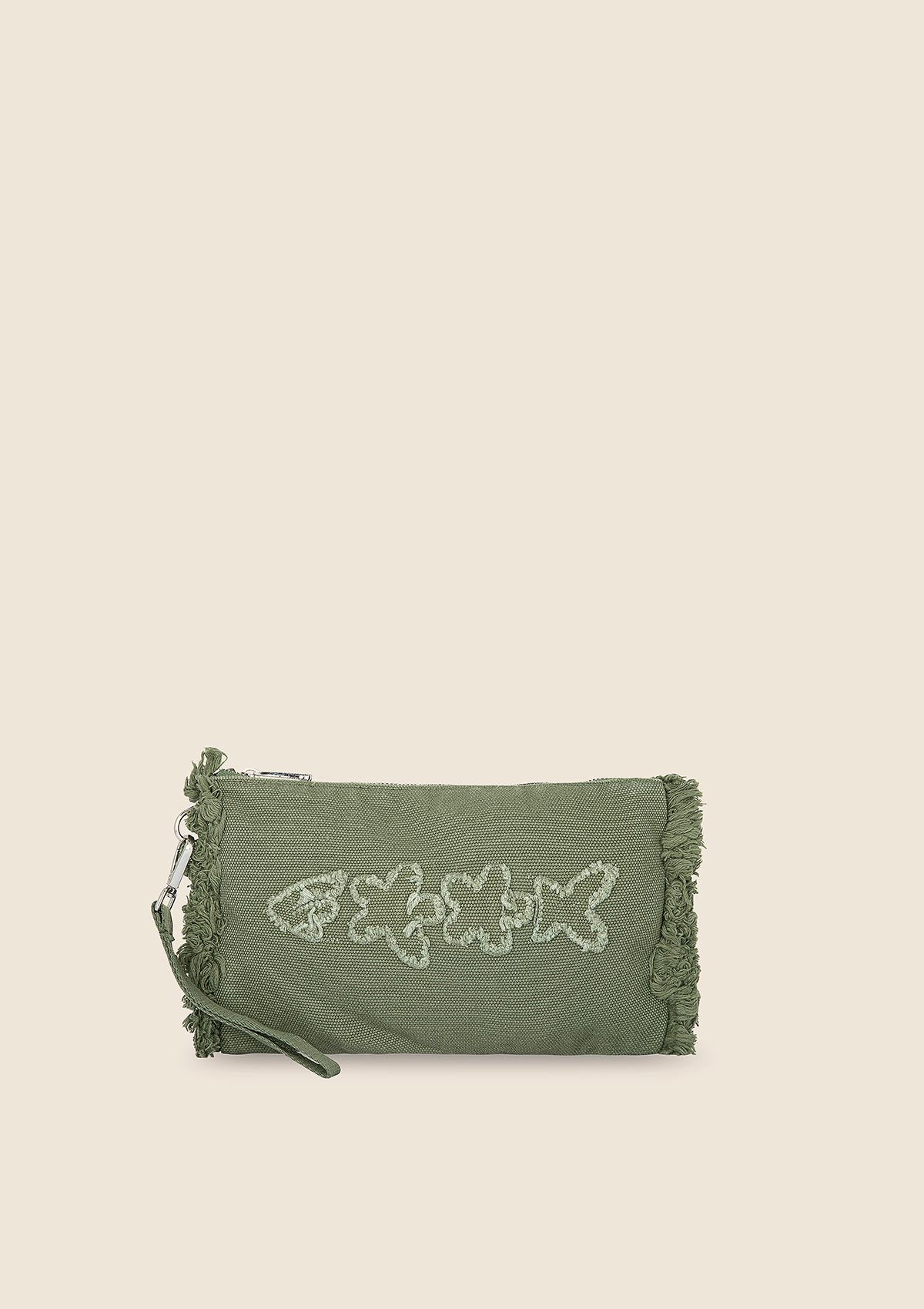 Women's clutch bag F**K Military green A054-Mg