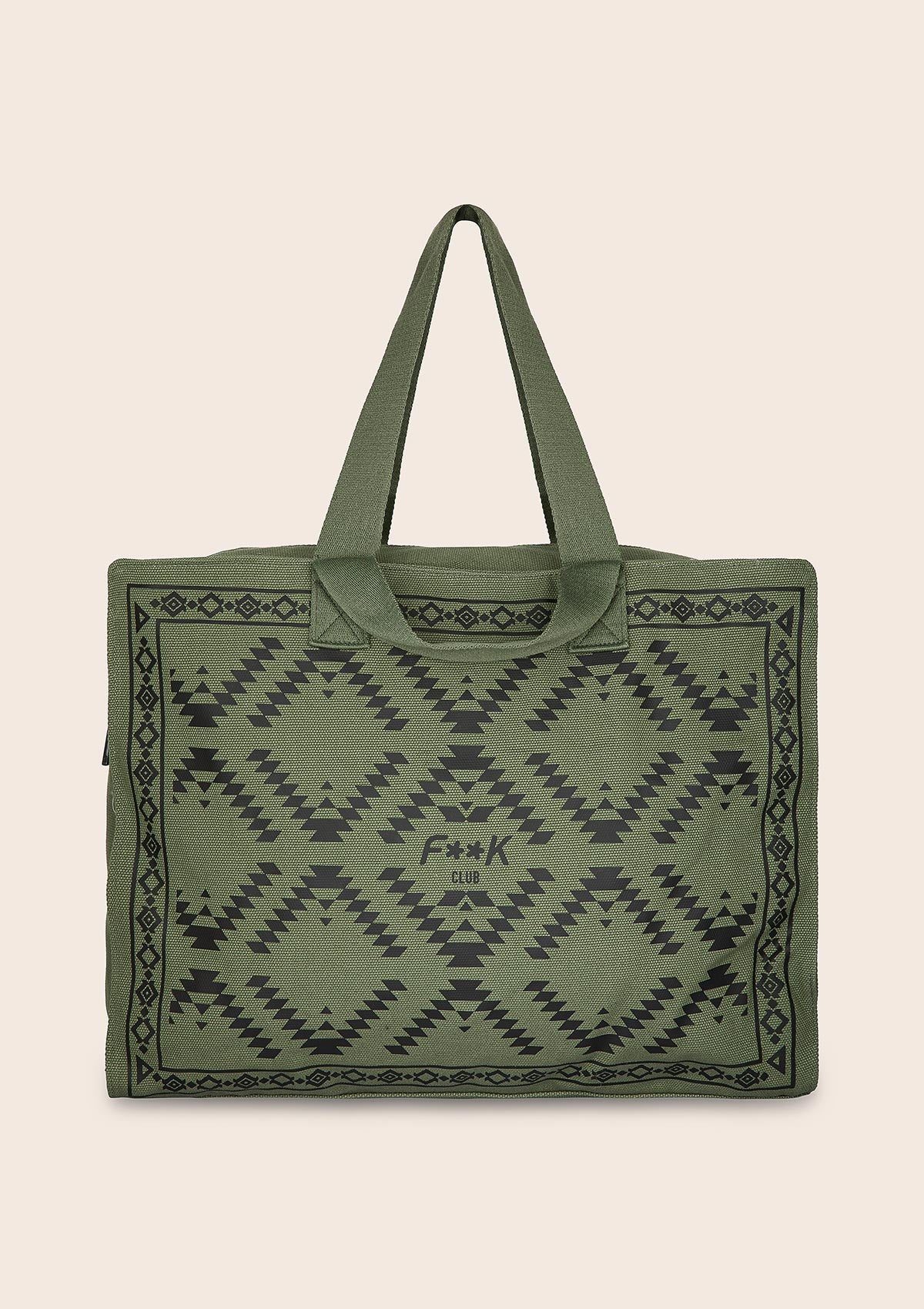 Shopping Bag Unisex F**K Verde Militare U01AU89-MG