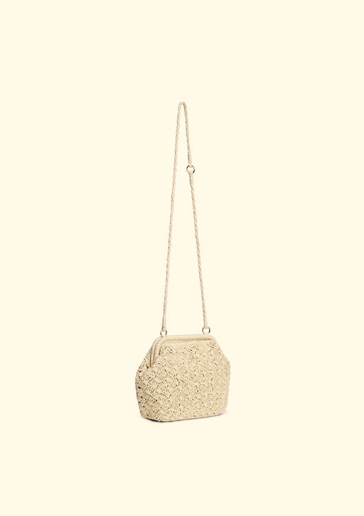 Image of Mini Bag Beige in Paglia con Chiusura Clutch SW0075-BG
