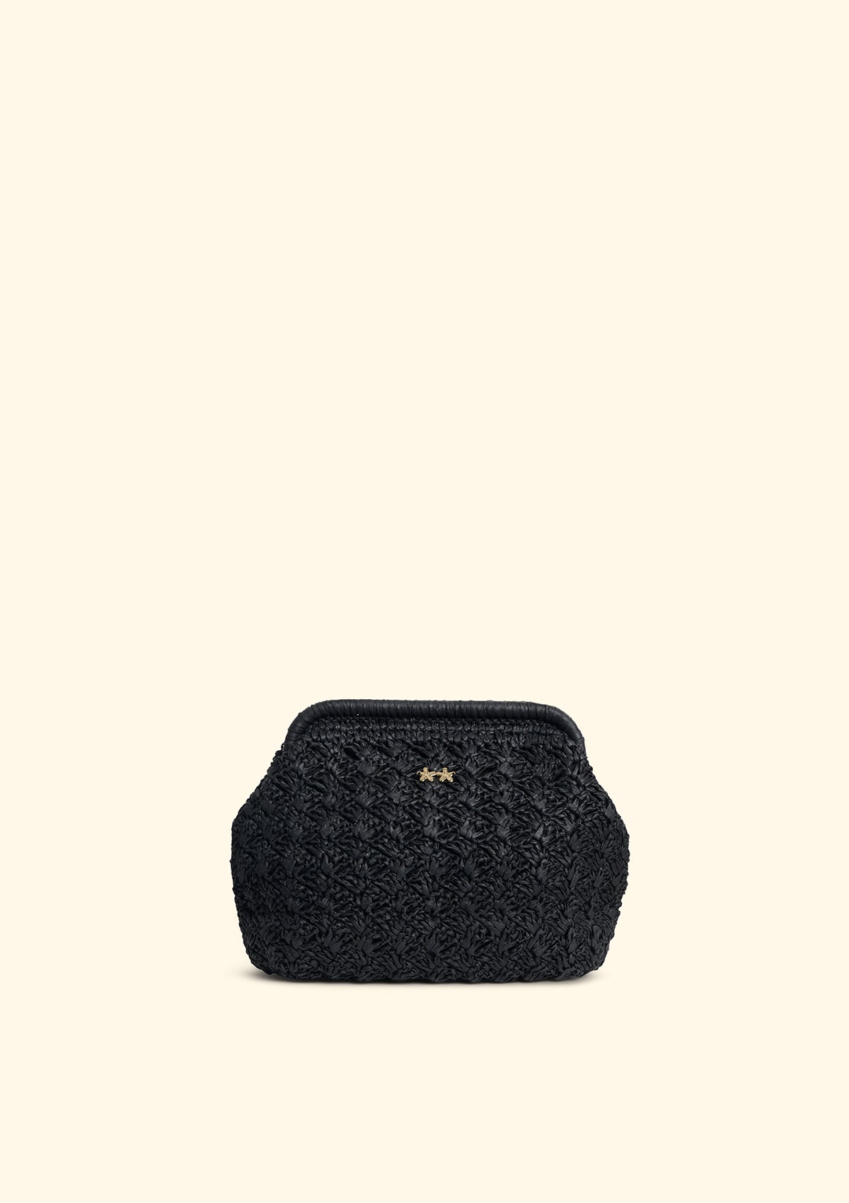 Mini Bag Nera in Paglia con Chiusura Clutch SW0075-BK