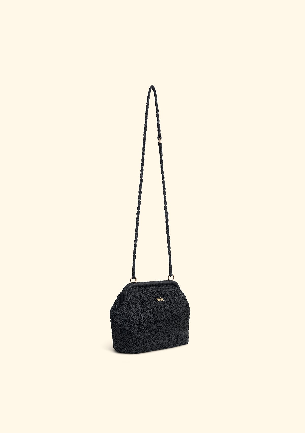 Mini Bag Nera in Paglia con Chiusura Clutch SW0075-BK