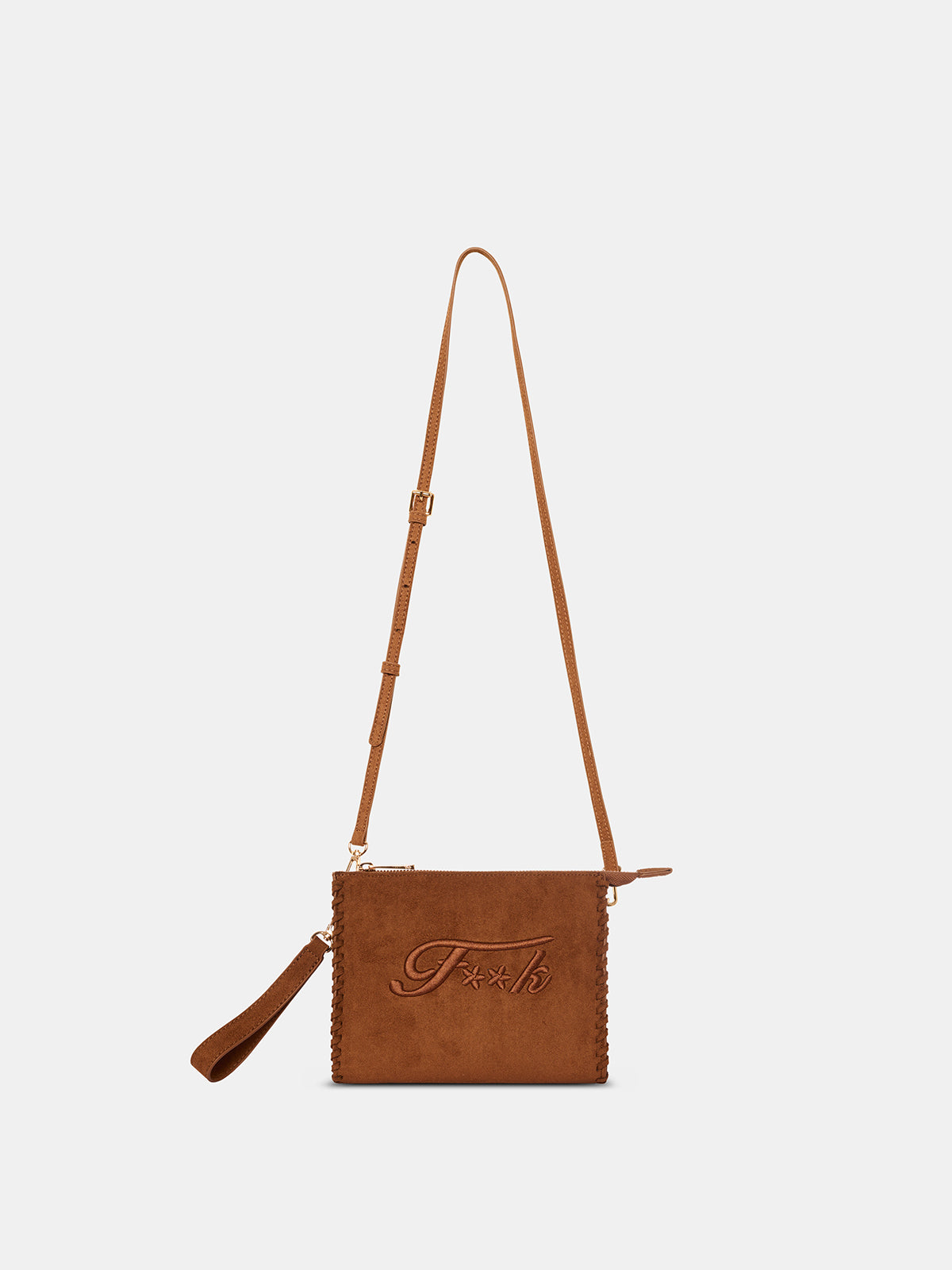 Mini bolsa clutch feminina F**K Marrom WW0620-BN