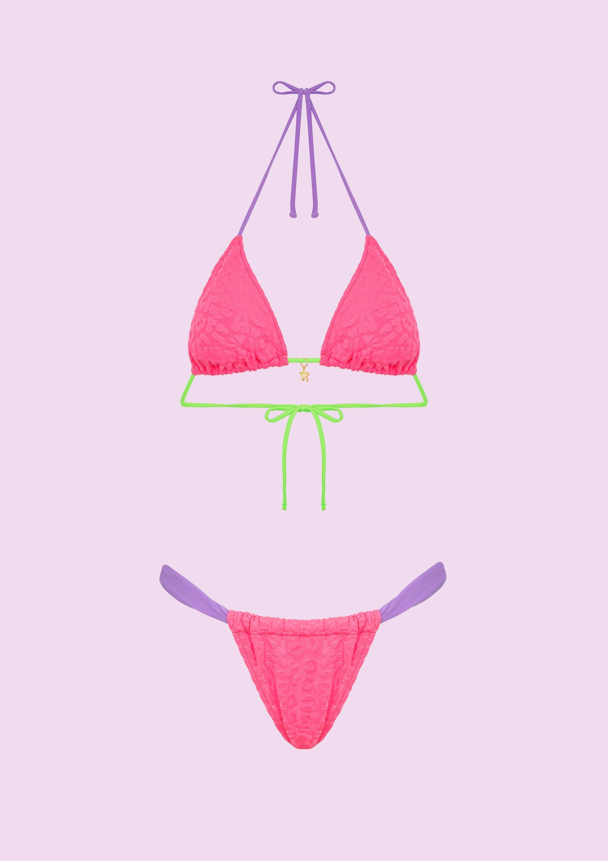 Бикини жена f ** k триъгълник с фиксирано приплъзване фуксия fluo swc001-b
