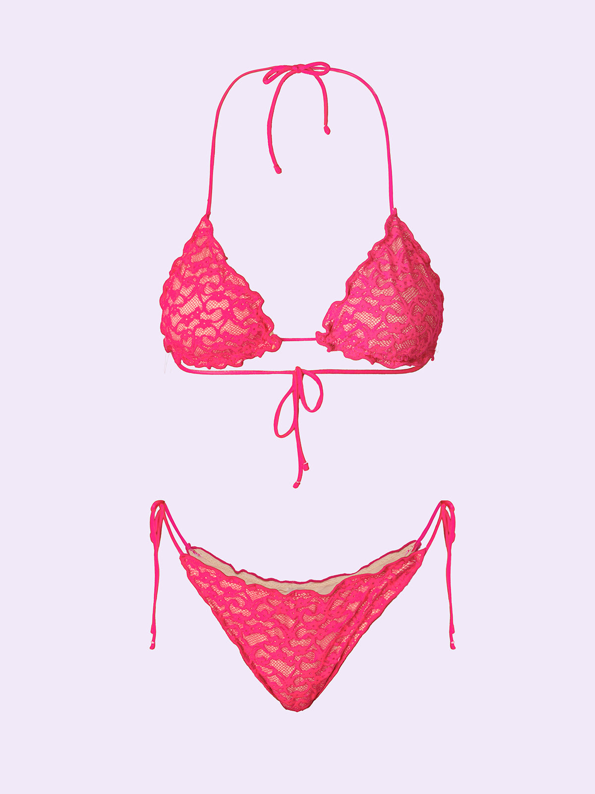 Women's Bikinis F**K Crazy Triangle with Slip Adjustable Fuchsia SW0310-FX