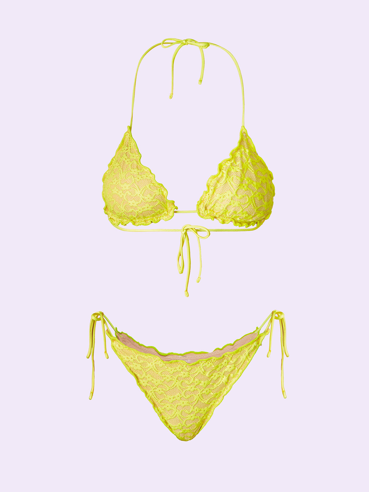 Image of Women's Bikinis F**K Crazy Triangle with Slip Adjustable Yellow SW0310-YL