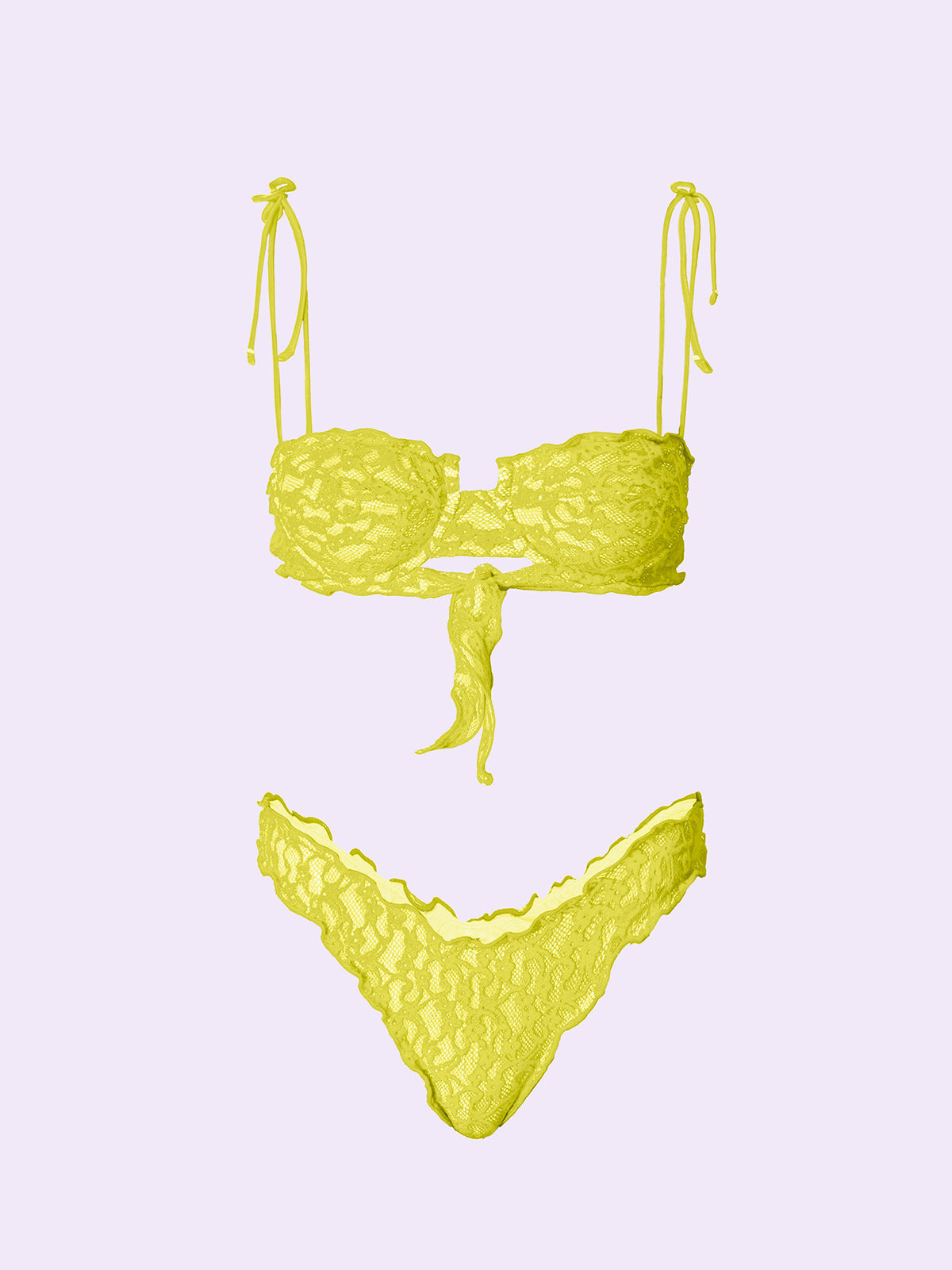 Bikini Donna F**K Crazy Reggiseno con Ferretto e Slip Americano Fisso Giallo SW0311-YL