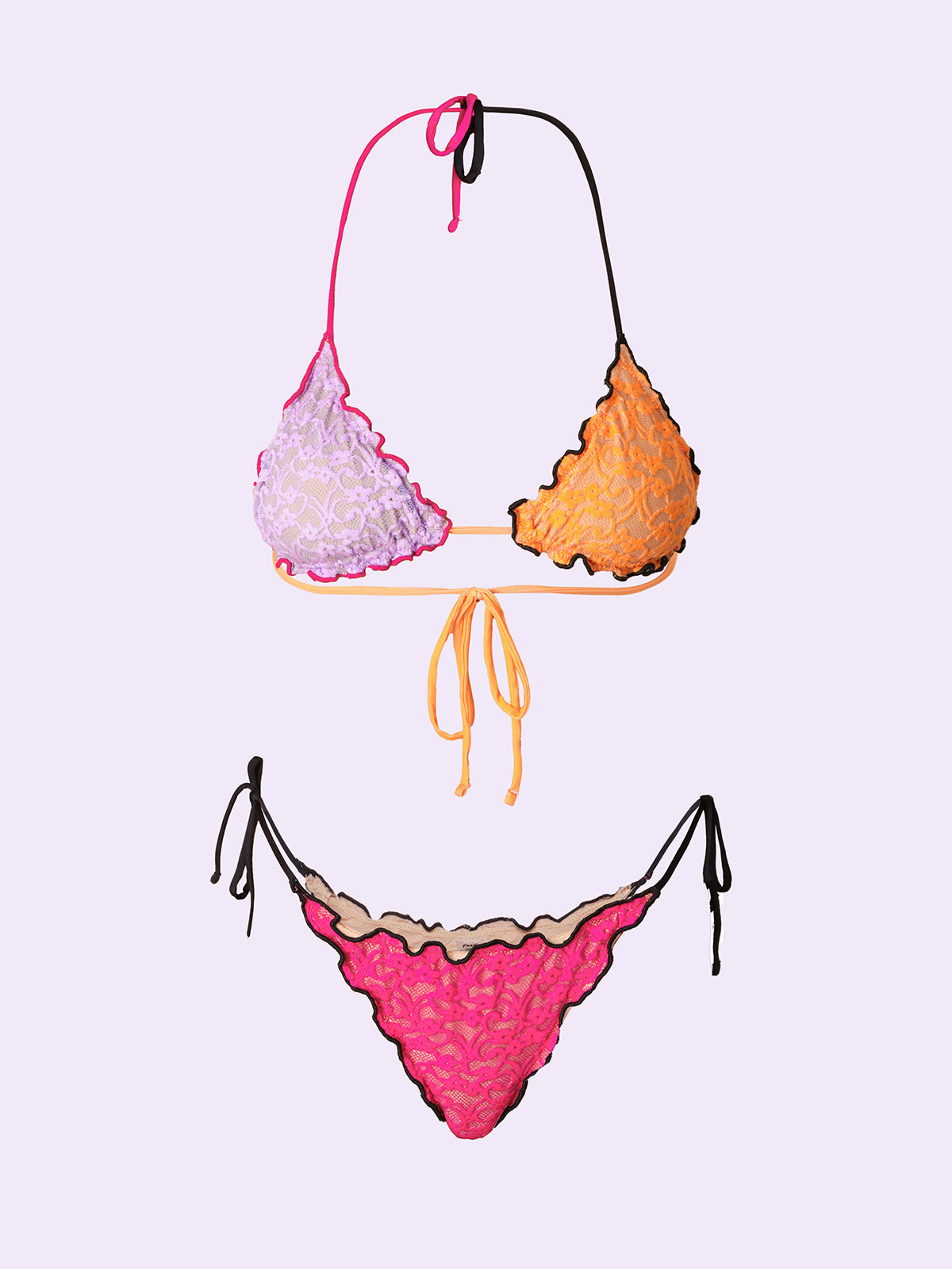 Dames bikini's F**K Gekke Driehoek met Slip Verstelbaar Fuchsia SW0312-FX