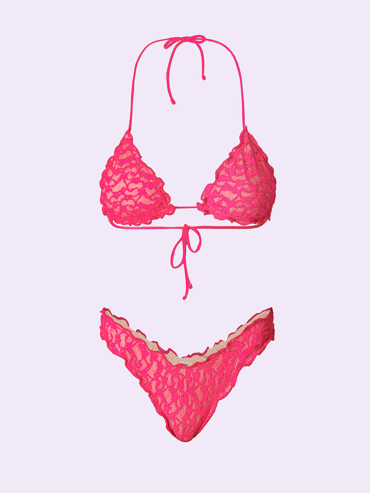 Women's Bikinis F**K Crazy Triangle with Slip American Fixed Fuchsia SW0313-FX