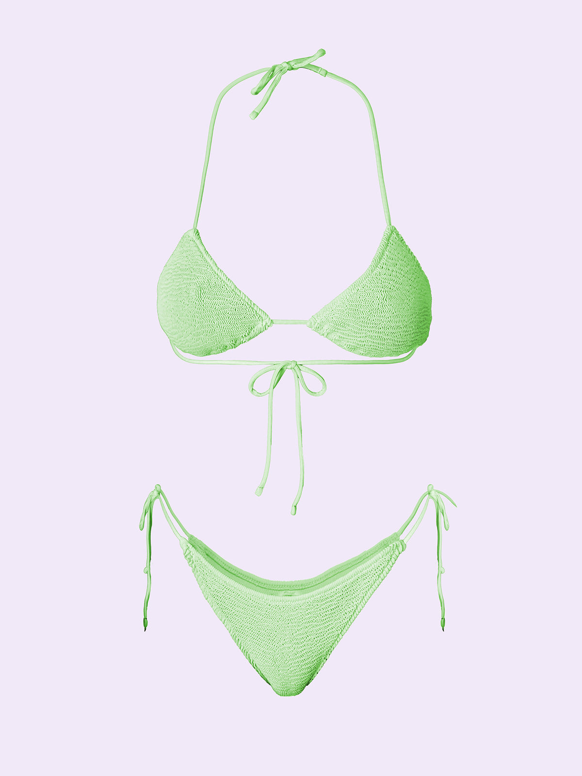 Bikini Donna F**K Crazy Triangolo con Slip Regolabile Verde SW0400-GN