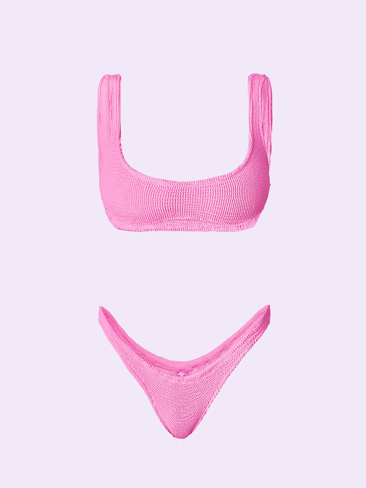 Bikini Donna F**K Crazy Top con Slip Americano Fisso Rosa SW0401-PK