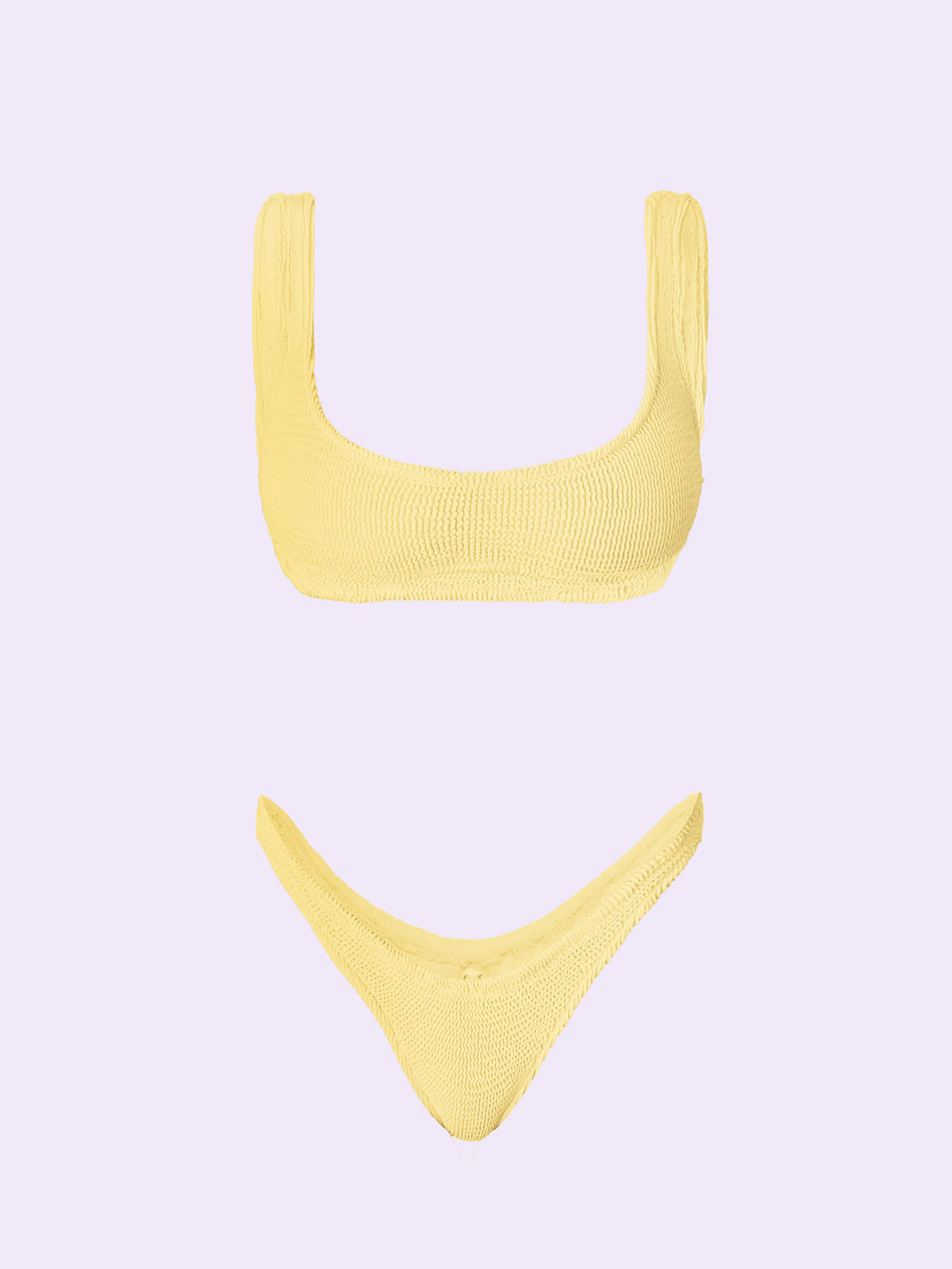 Bikini Donna F**K Crazy Top con Slip Americano Fisso Giallo SW0401-YL