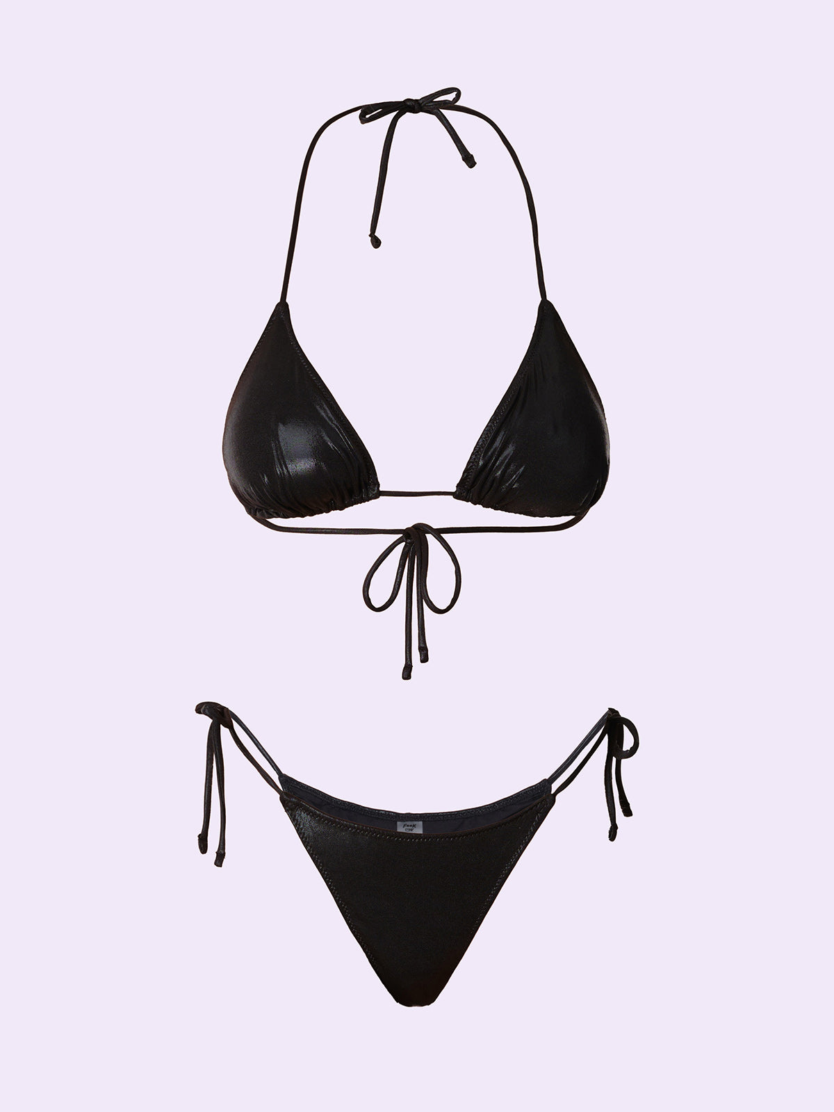 Bikini Donna F**K Crazy Triangolo con Slip Regolabile Nero SW0510-BK