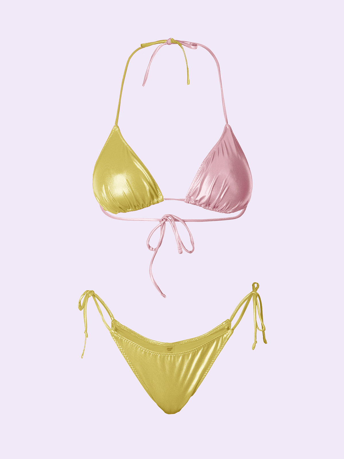 Bikini Donna F**K Crazy Triangolo con Slip Regolabile Verde SW0510-GN