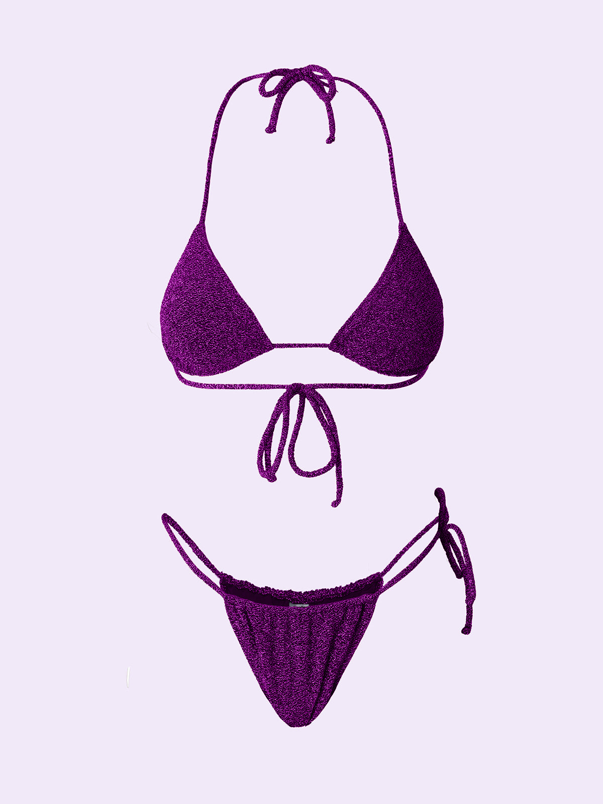 Bikini Donna F**K Crazy Triangolo con Slip Regolabile Fucsia SW0520-FX