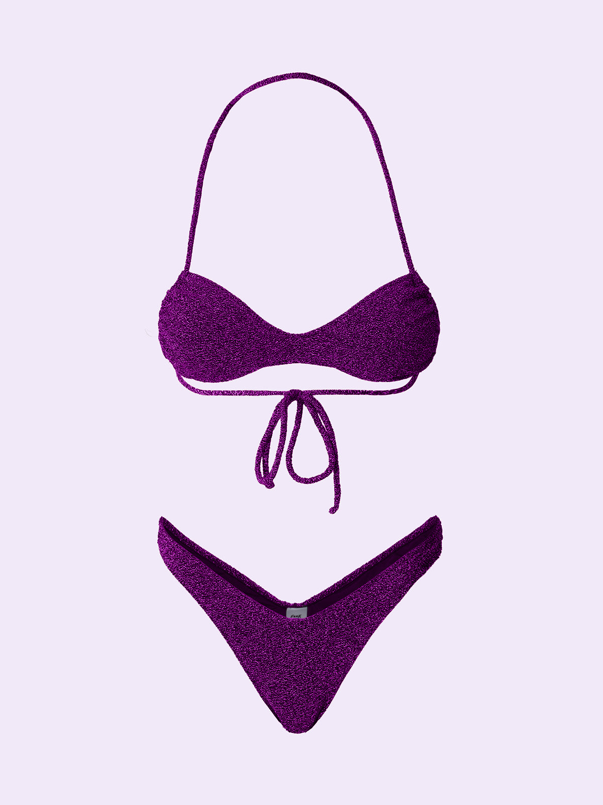 Bikini Donna F**K Crazy Fascia con Slip Americano Fisso Fucsia SW0521-FX