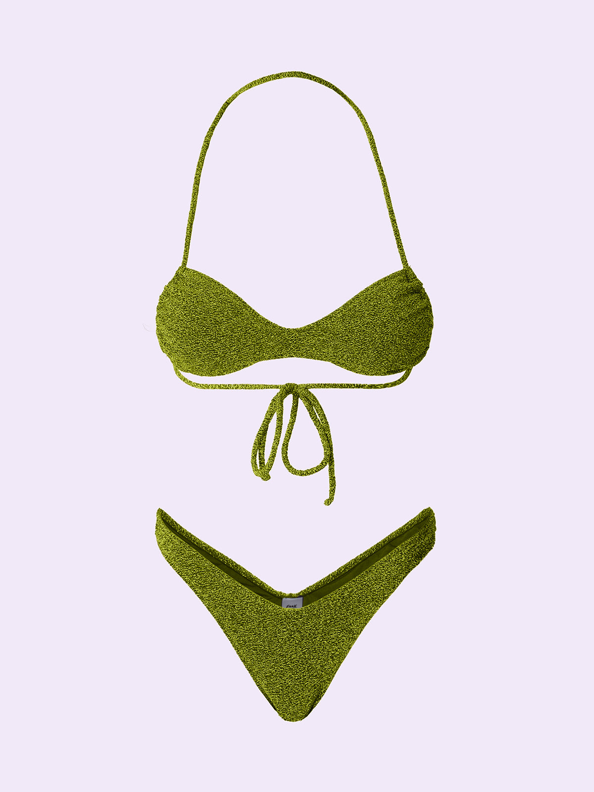 Bikini Donna F**K Crazy Fascia con Slip Americano Fisso Verde SW0521-GN