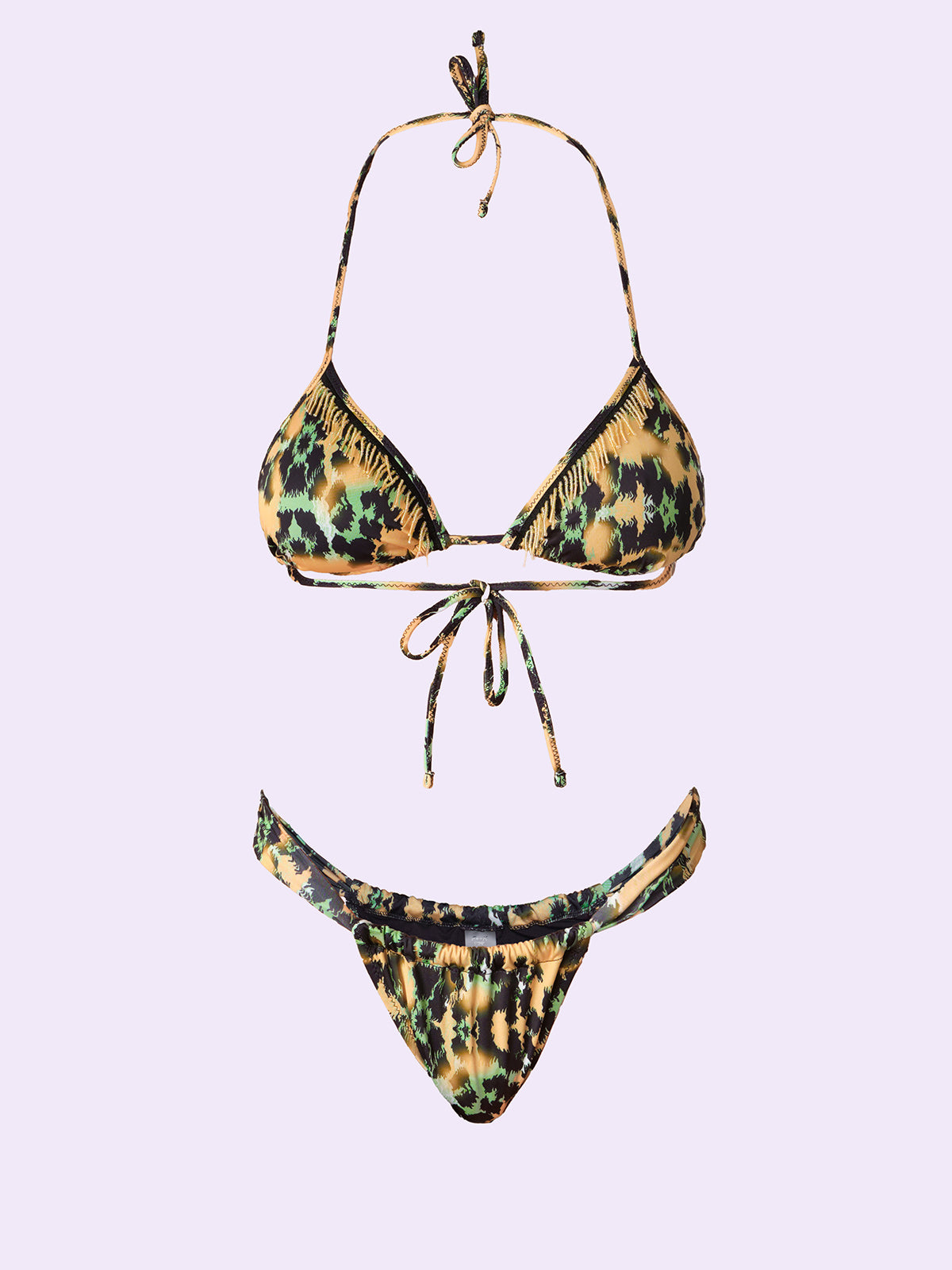 Bikini Donna F**K Crazy Triangolo con Slip Brasiliano Fisso Fantasia SW0700-X20