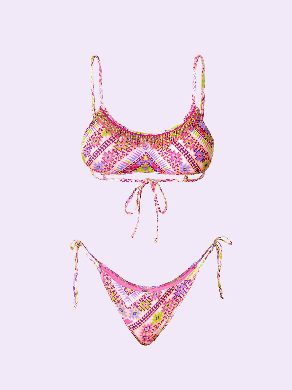 Bikini Donna F**K Crazy Top con Slip Regolabile Fantasia SW0701-X22