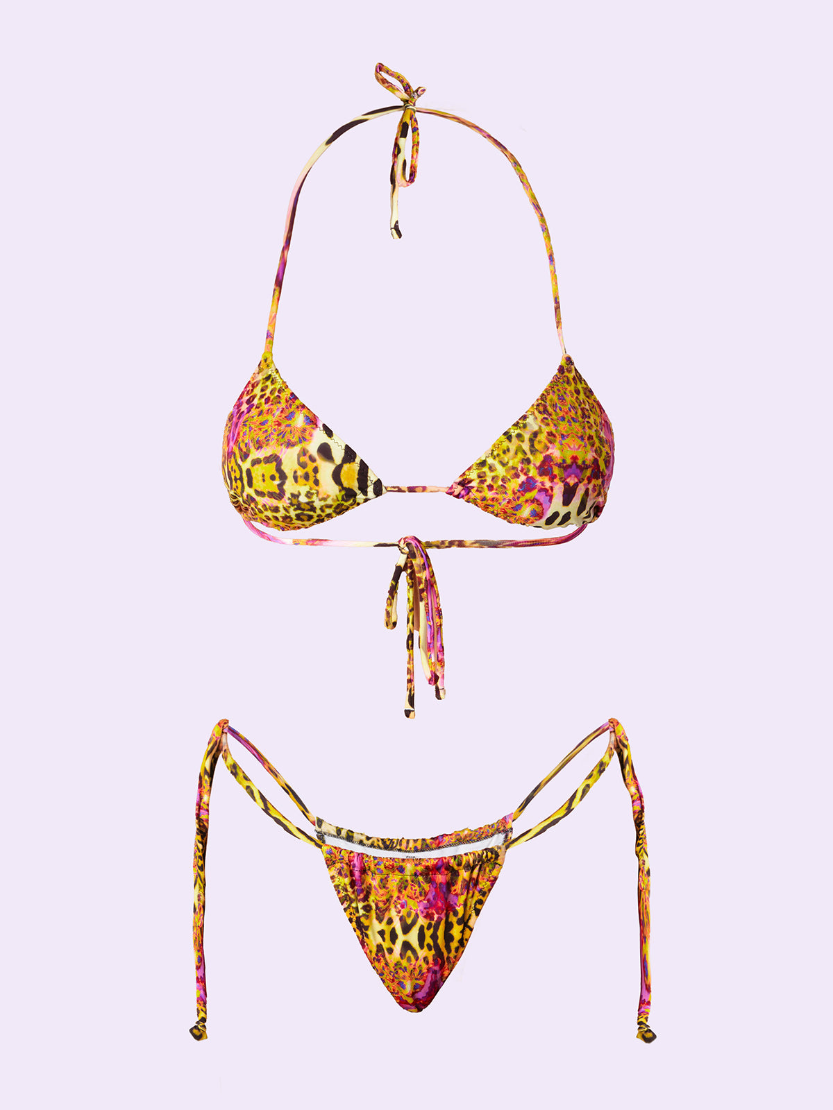 Bikini Donna F**K Crazy Triangolo con Slip Regolabile Fantasia SW0712-X08