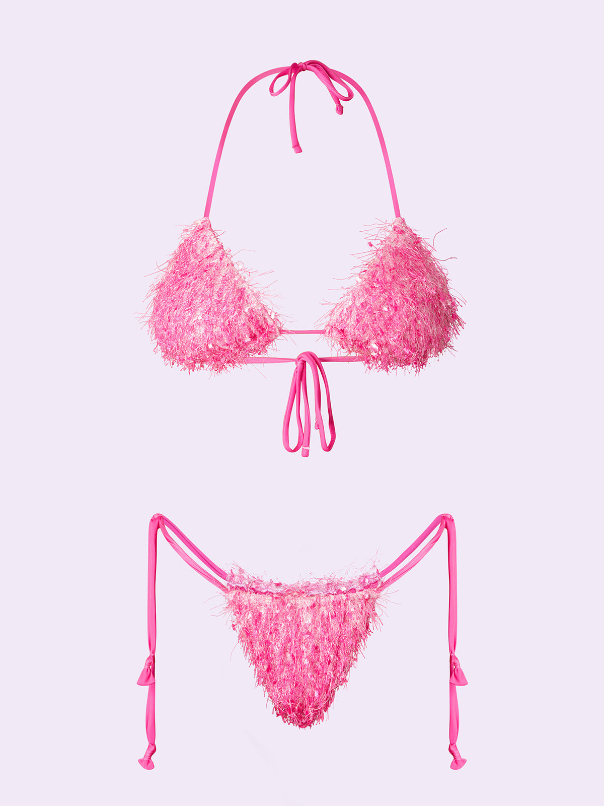 Women's Bikinis F**K Crazy Triangle with Slip Adjustable Fuchsia SW0730-FX