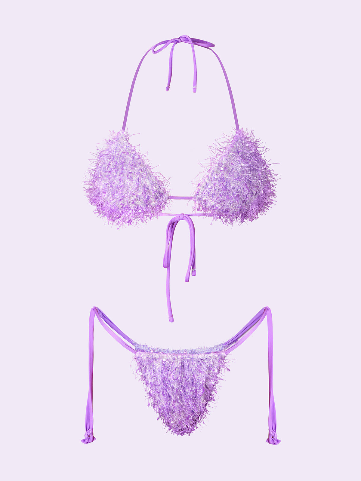 Image of Kadın Bikinileri F**K Çılgın Üçgen Slip Ayarlanabilir Mor SW0730-PR