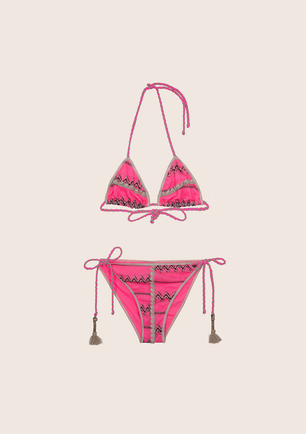 Bikini triangle and briefs adjustable ethos lace