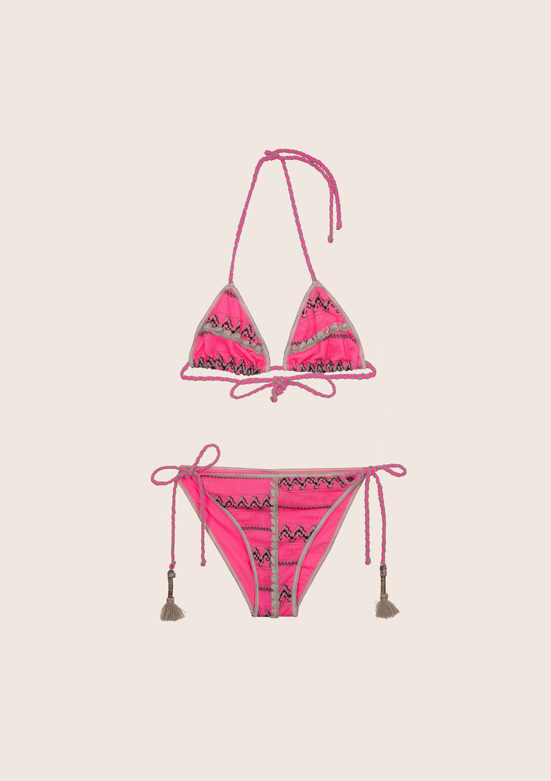 Triangle de bikini et mémoires en dentelle à éthique réglable