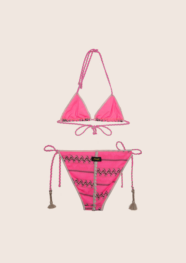 Bikini triangle and briefs adjustable ethos lace