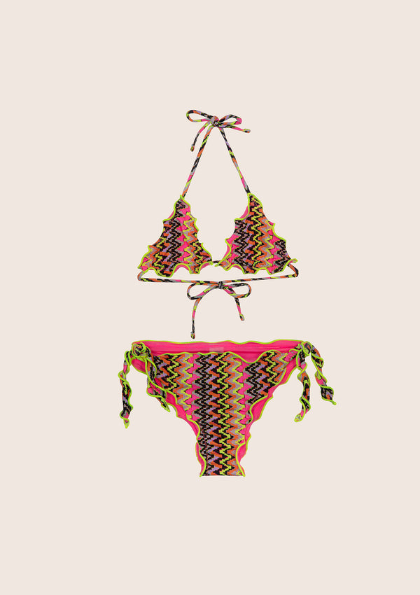 Bikini -Dreieck und Slip verstellbarer Ethosknoten