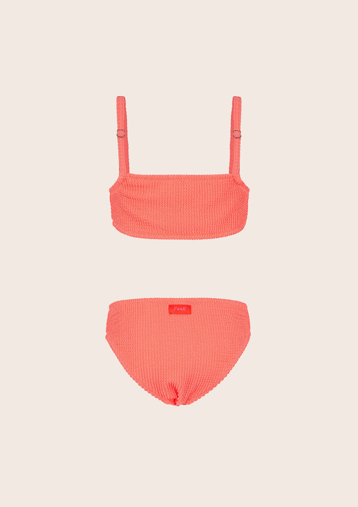 Bikini dziewczyna F**K Top z Slip Stałe koralowe fluo G1L01UF-FC