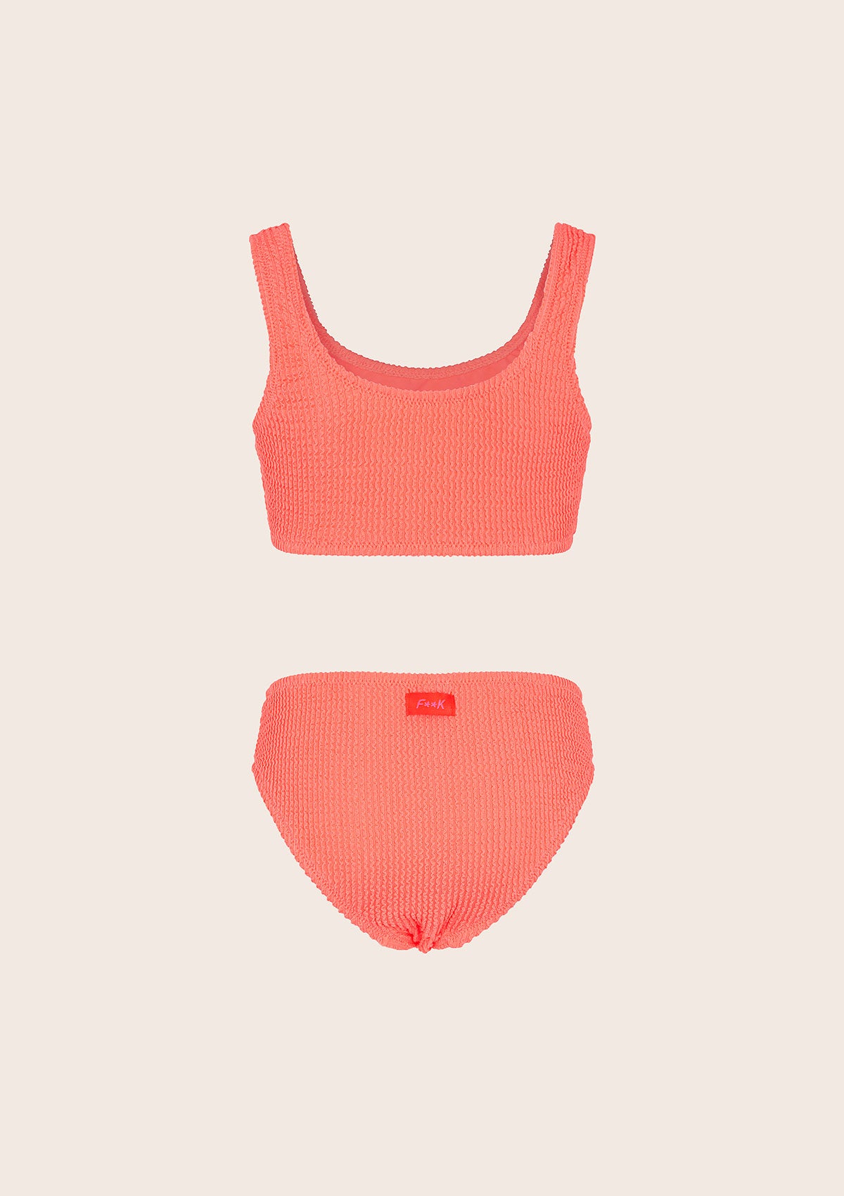 Menina de biquíni F**K Cubra com Slip Fluo de coral fixo G1L02UF-FC