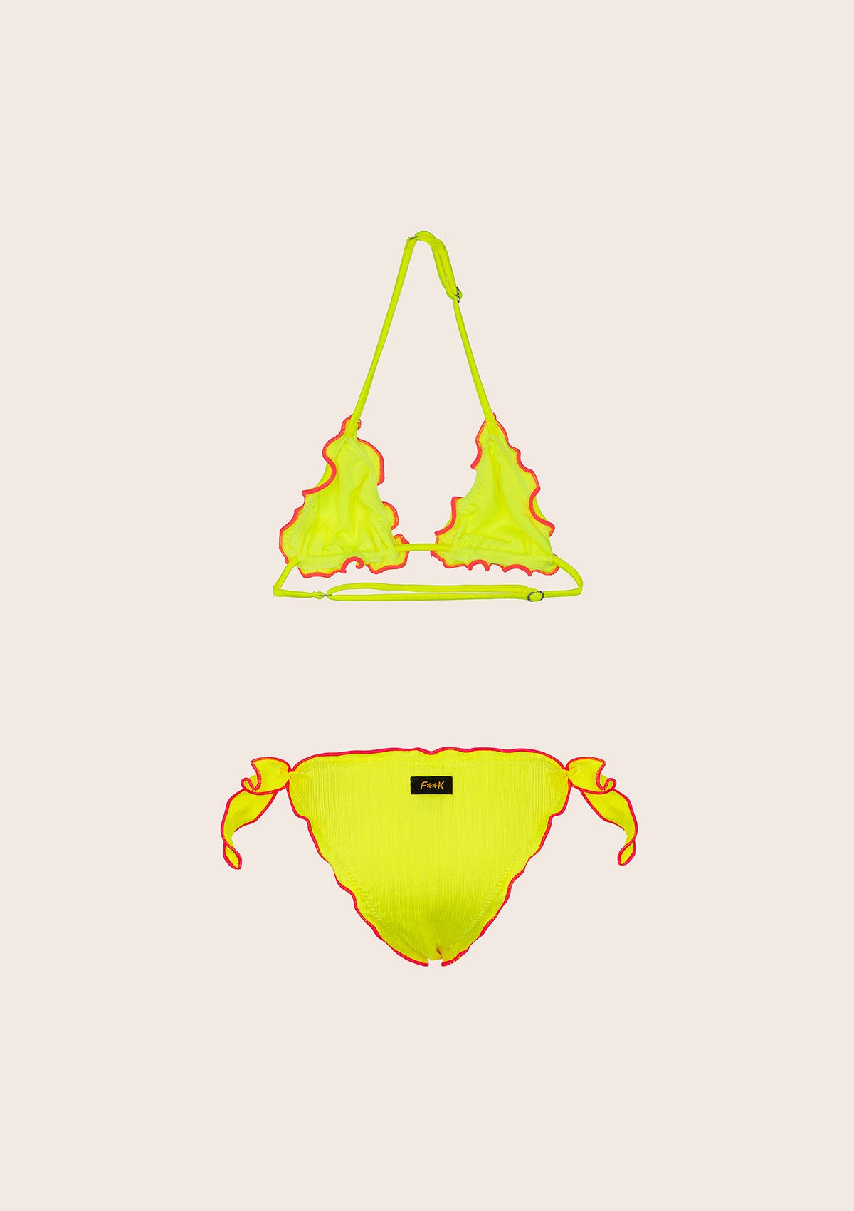 Bikini girl F**K Triangle with Slip Adjustable Fluo yellow G1M01ta-Fy