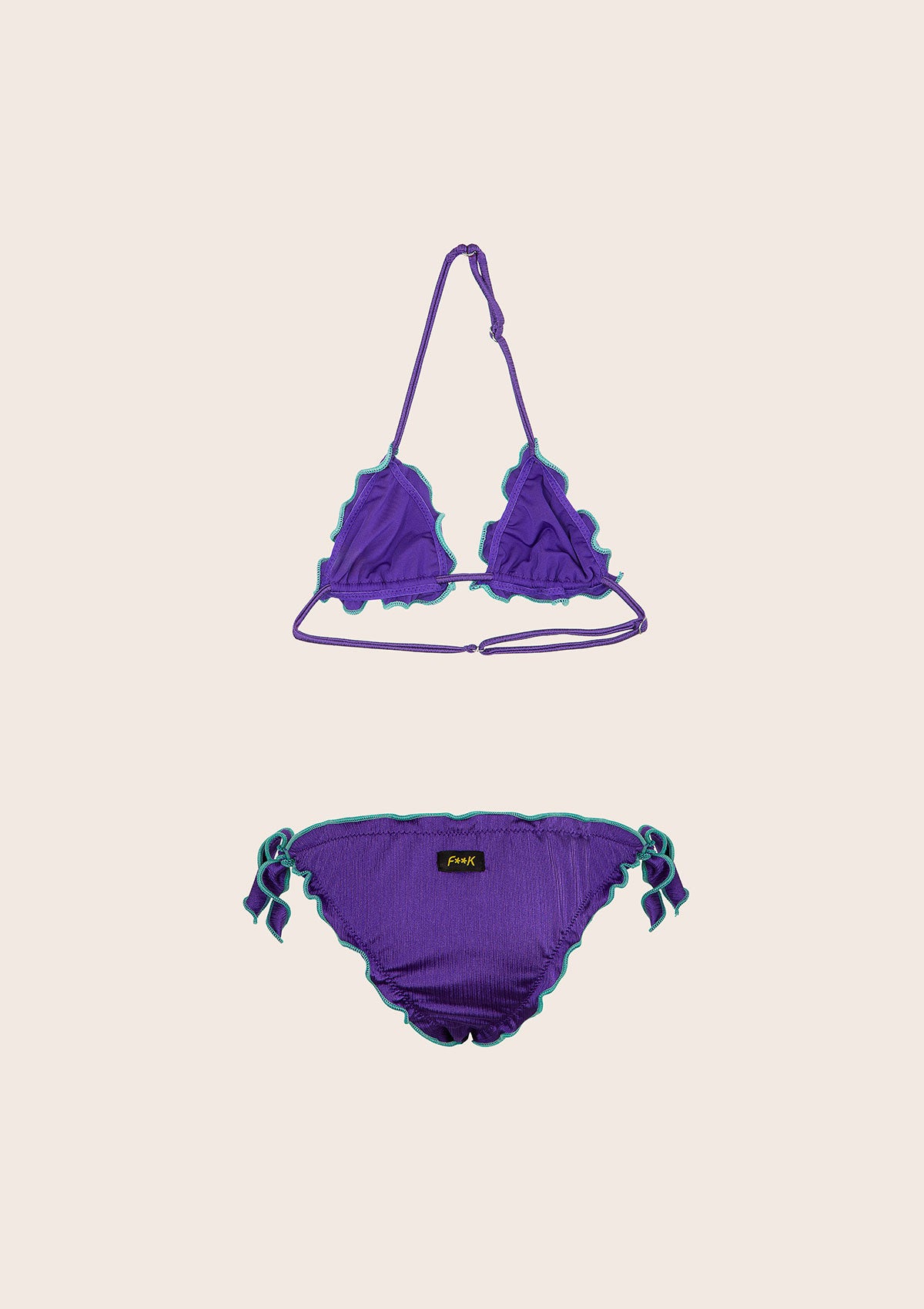 Menina de biquíni F**K Triângulo com Slip Viola ajustável G1M01TA-PR