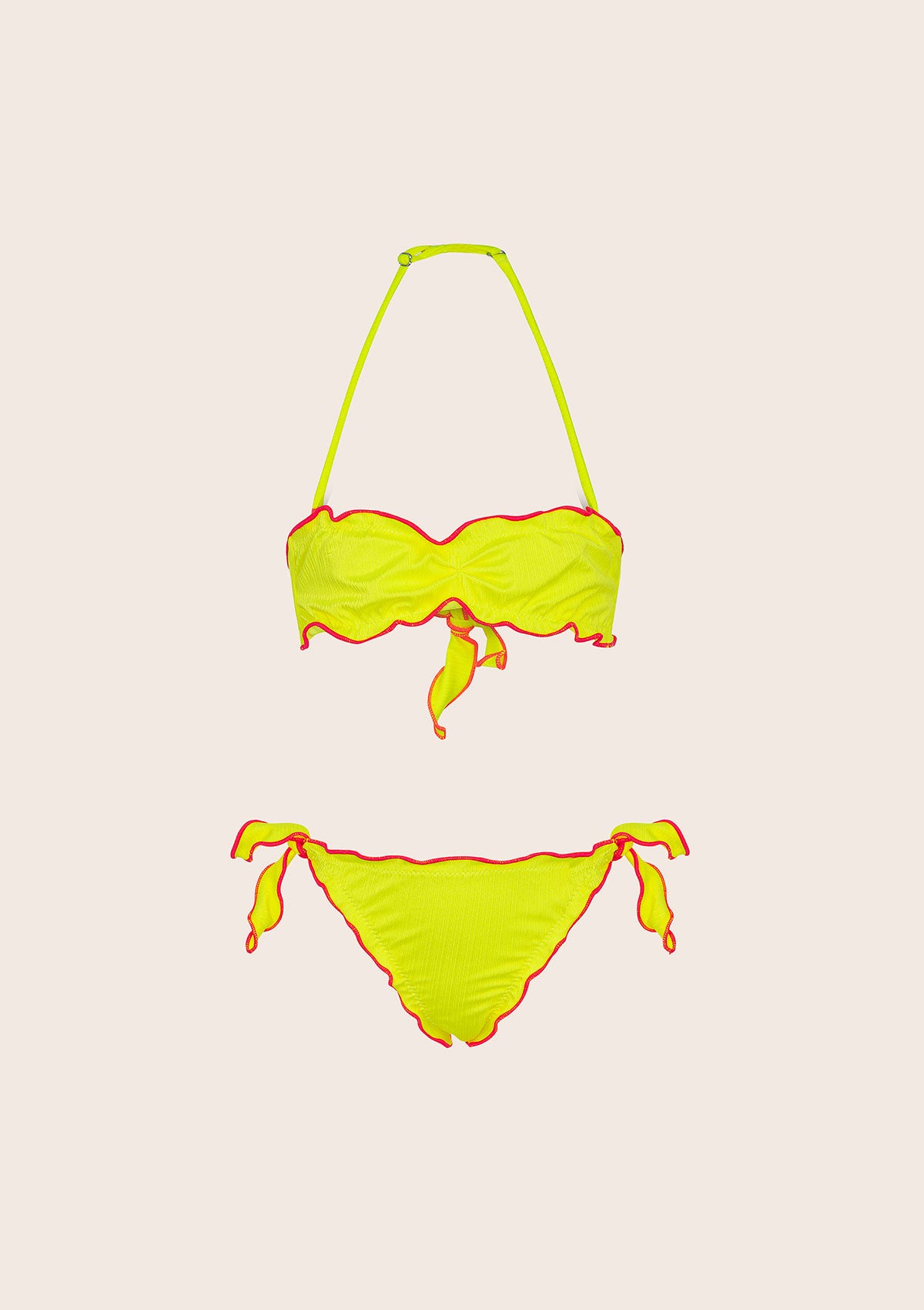 Menina de biquíni F**K Banda com Slip Fluo Ajuste Amarelo G1M02BA-FY