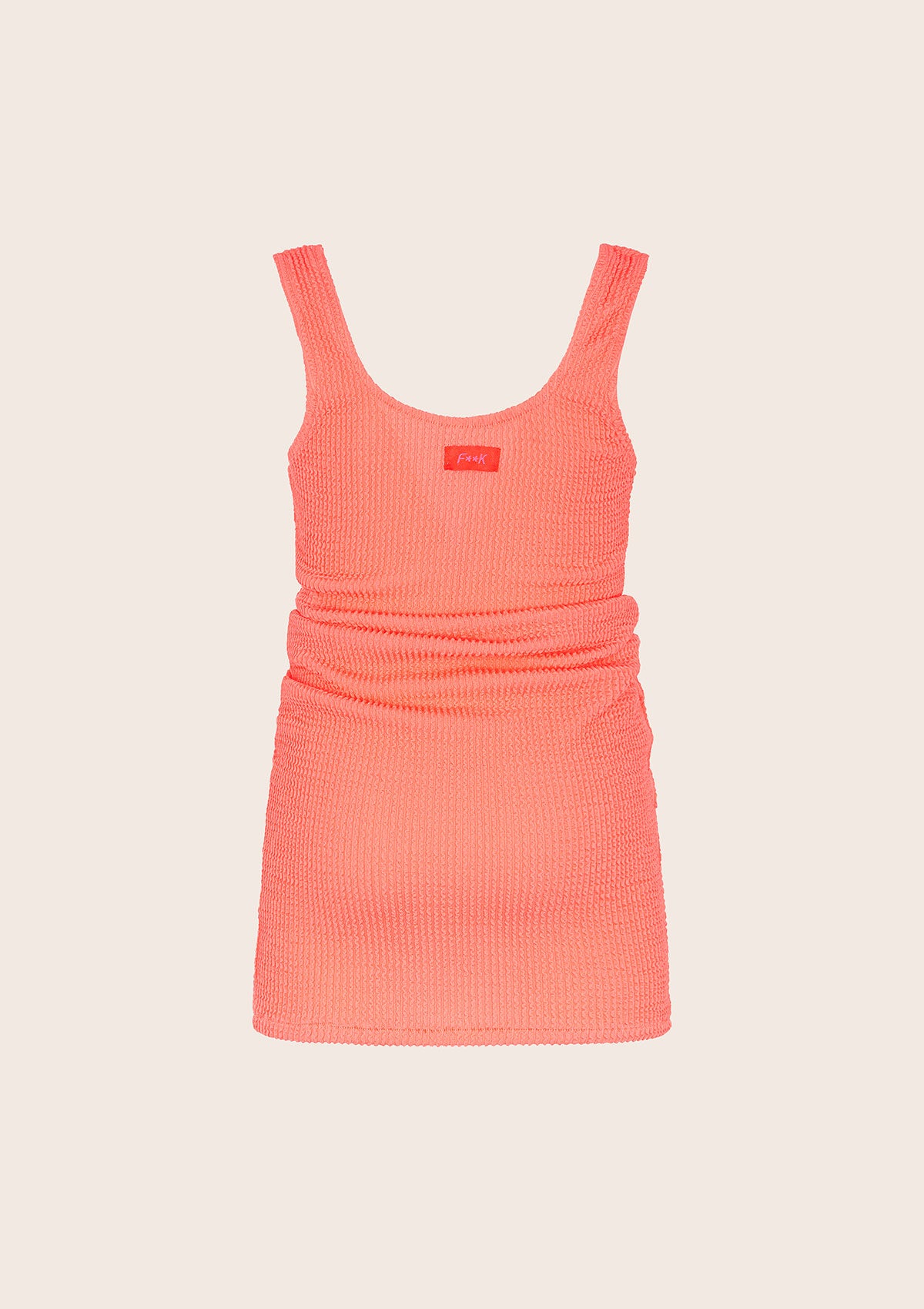 Kurzes Mädchenkleid F**K Coral Fluo G5L04DS-FC