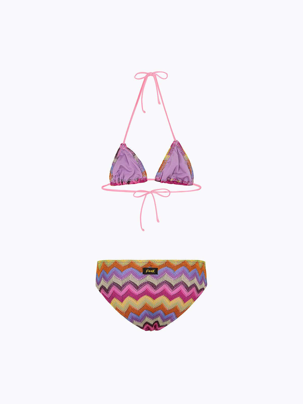 Bikini Bambina F**K Triangolo con Slip Fisso Multicolor SG0610-MC