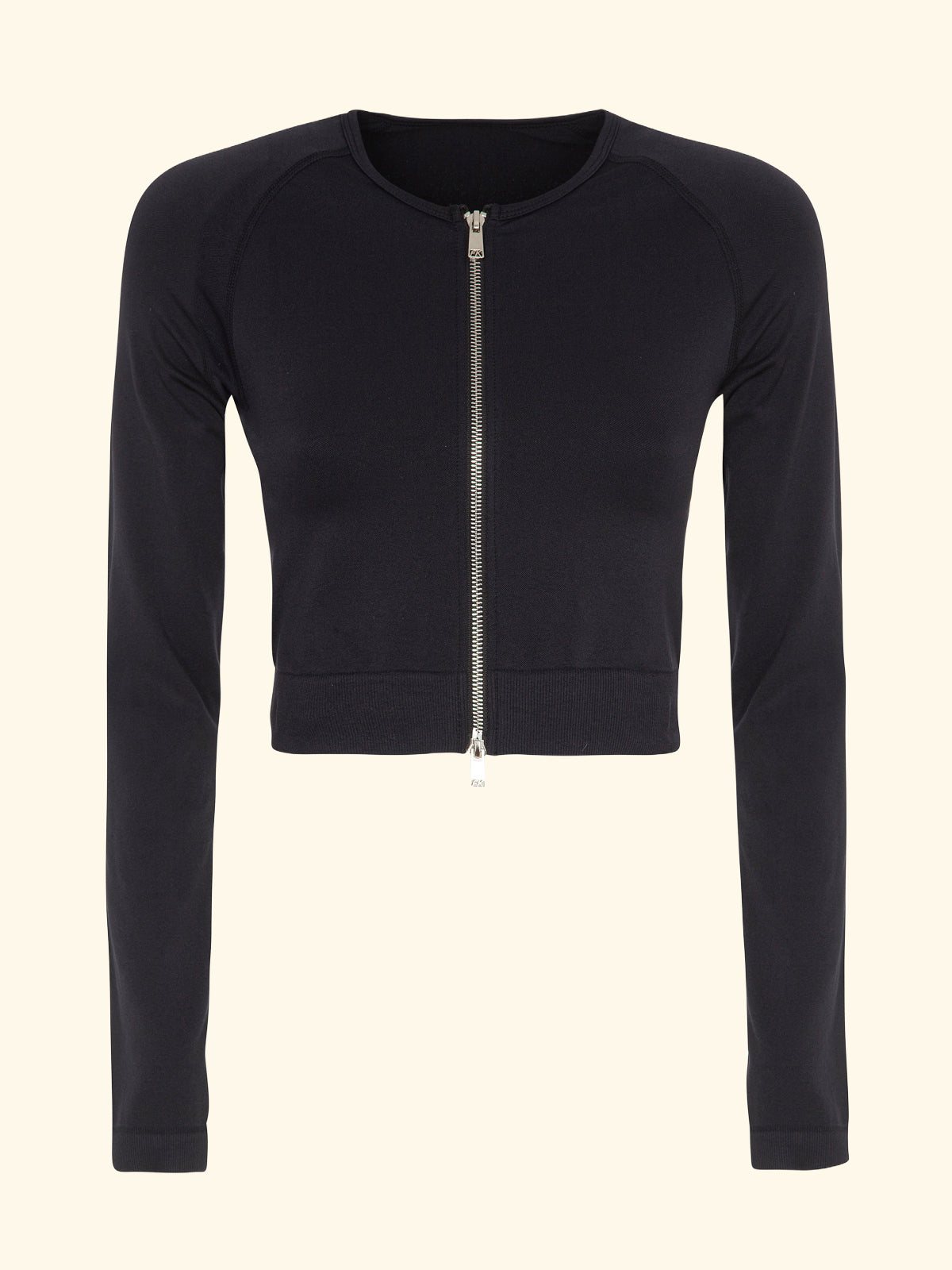 T-Shirt Crop con zip Seamless F**K Nera 05SM01-BK