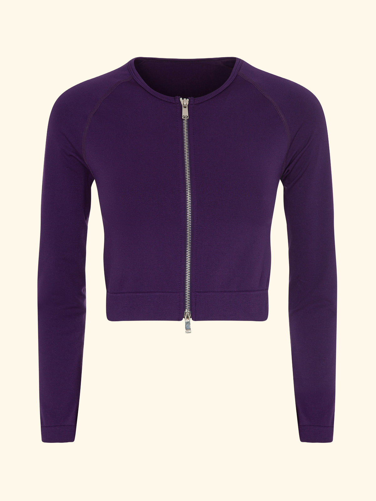 T-Shirt Crop con zip Seamless F**K Purple 05SM01-PR