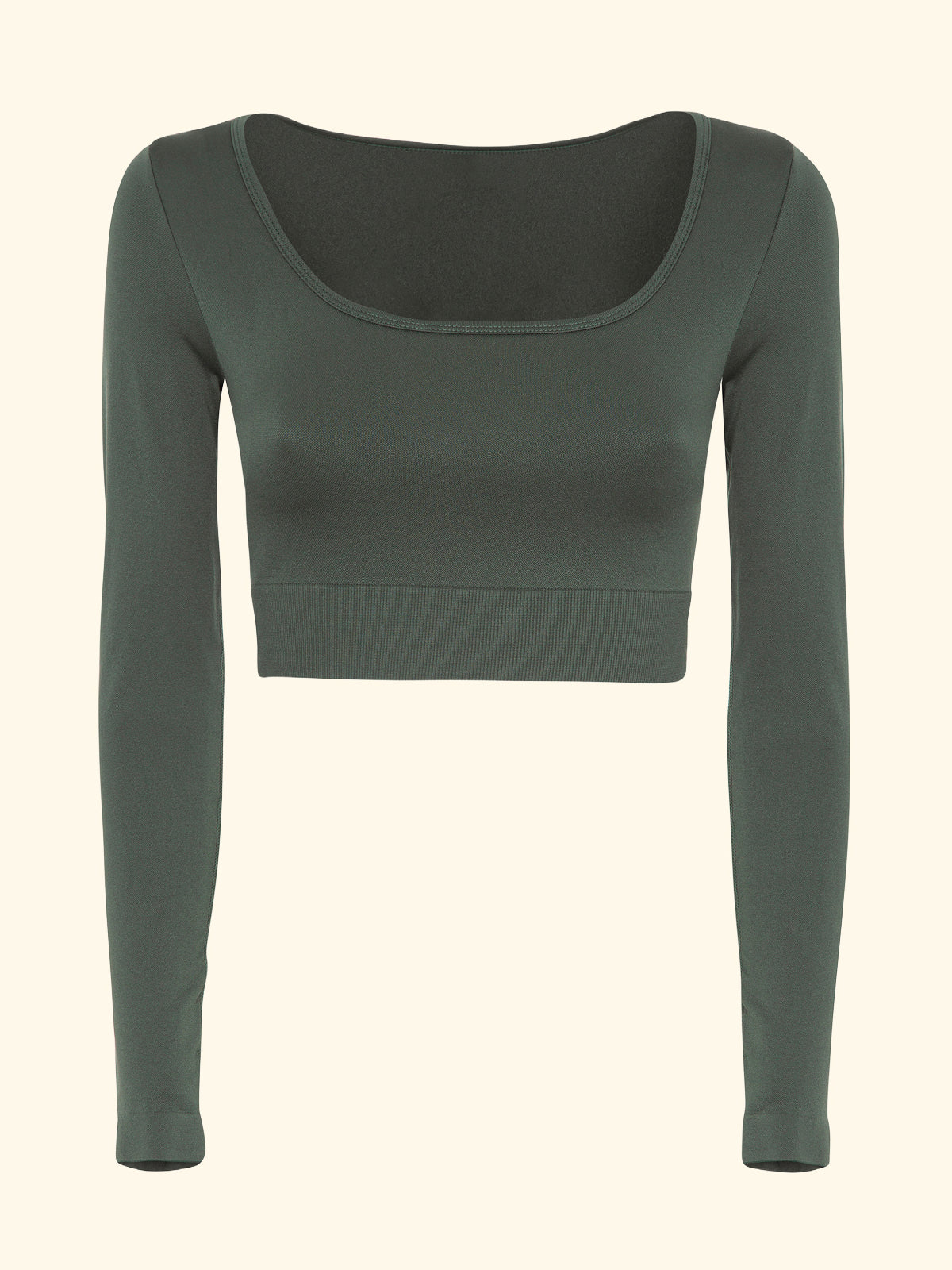 Image of T-Shirt Crop Seamless F**K Verde Militare 05SM02-GN