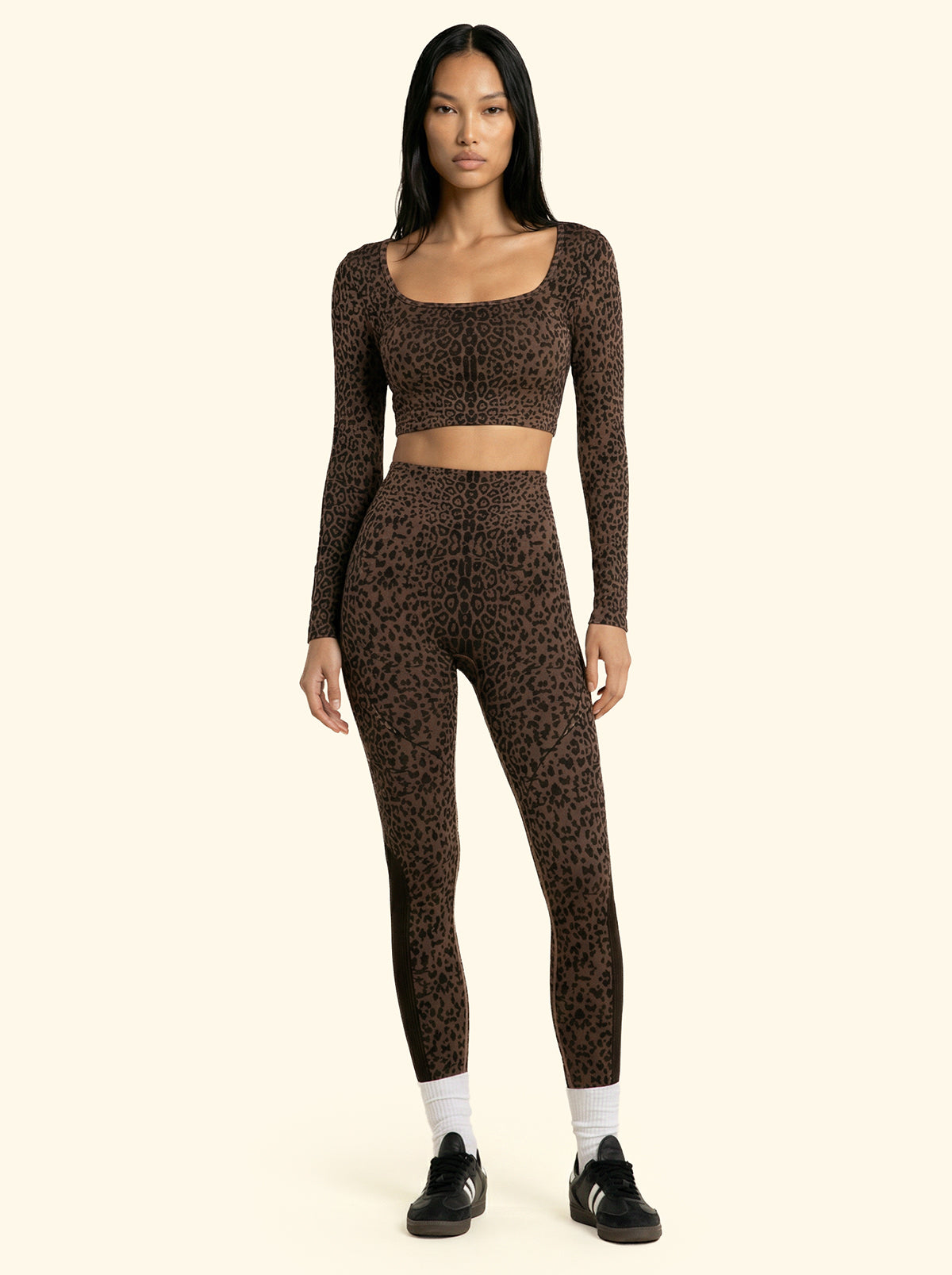 T-Shirt Crop Seamless F**K Leopard 05SM03-MC