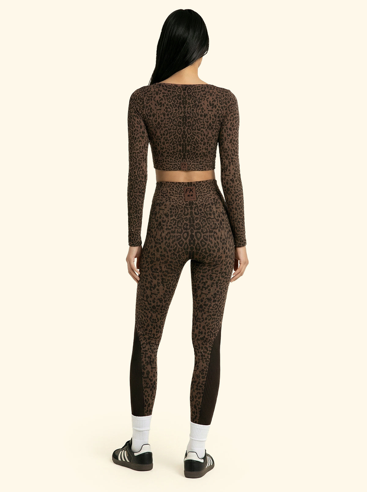 Image of T-Shirt Crop Seamless F**K Leopard 05SM03-MC