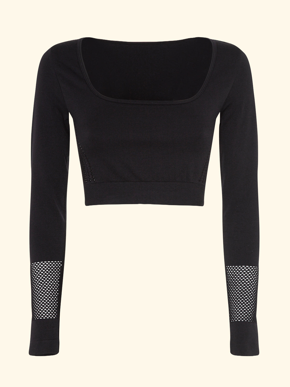 T-Shirt Crop Seamless F**K Neri 05SM05-BK