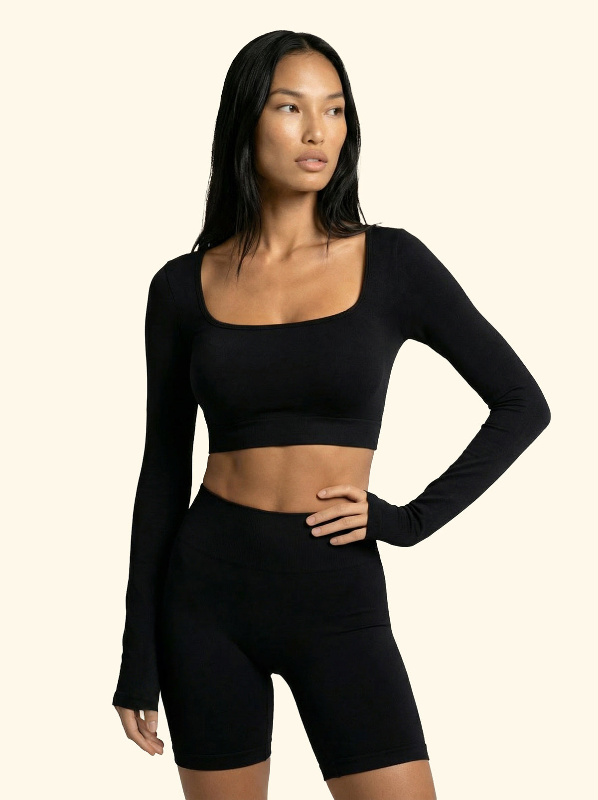 T-Shirt Crop Seamless F**K Nera 05SM02-BK