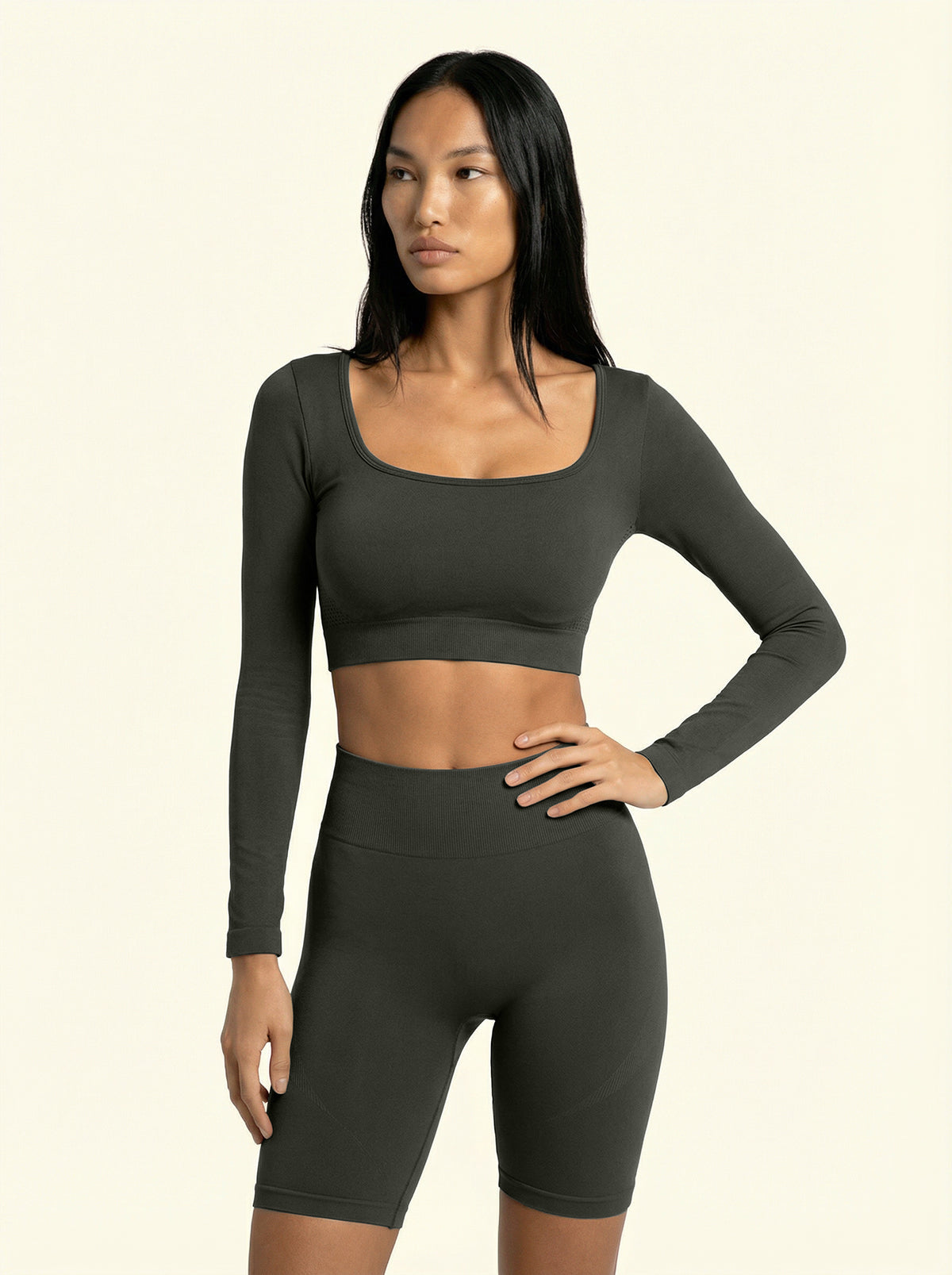 Ciclista Seamless F**K Verde Militare 11SM01-GN