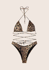 Bikini -driehoek en gevlekte vaste Amerikaanse slip