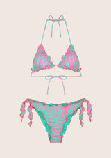 Triangle de bikini et glissement réglable nodi frou frou tacheté