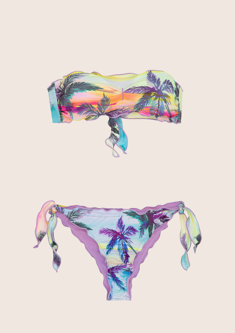 Bikini -band en slips verstelbare nodi frou frou sundown