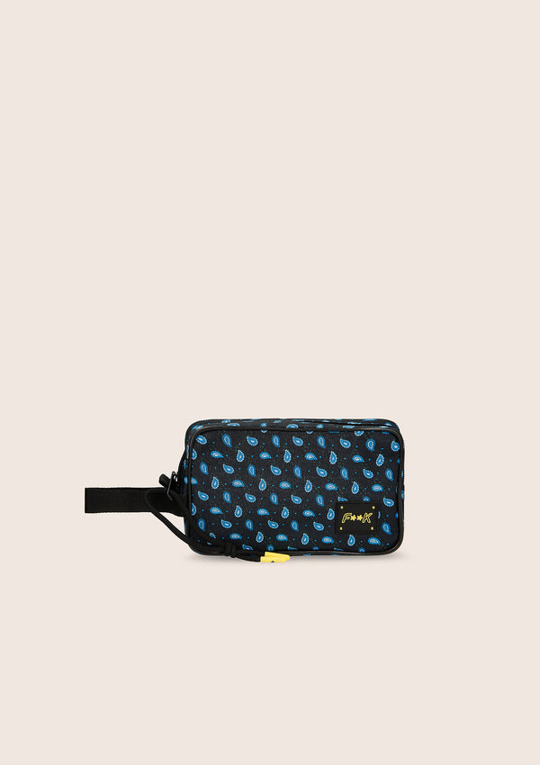 Clutch bag with logo mood micro pattern