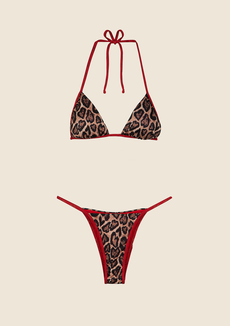 Bikini Donna F**K Triangolo con Slip Regolabile Fantasia 0010X26