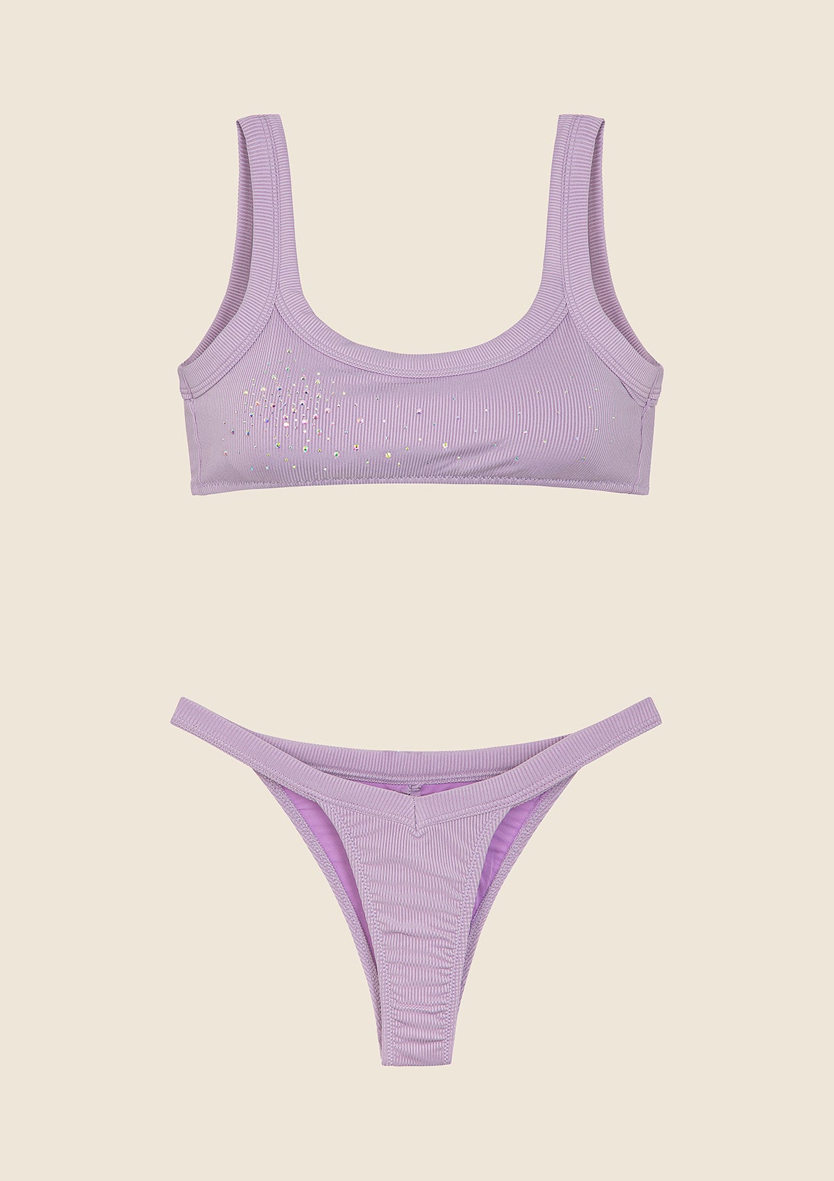 Image of Frau Bikini F**K Top mit Slip Fixed American Lilla 0101-LC festgelegt